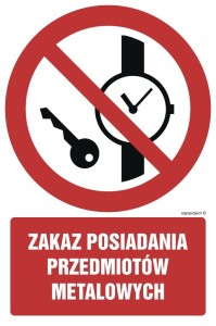 GC025 Zakaz posiadania przedmiotów metalowych