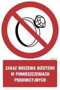 GC038 Zakaz noszenia biżuterii w pomieszczeniach produkcyjnych