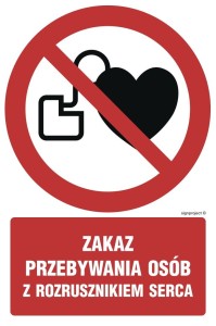 GC039 Zakaz przebywania osób z rozrusznikiem serca