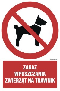 GC066 Zakaz wpuszczania zwierząt na trawnik