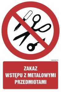 GC069 Zakaz wstępu z metalowymi przedmiotami