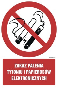 GC077 Zakaz palenia tytoniu i papierosów elektronicznych