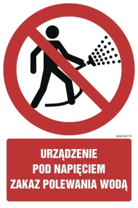 GC084 Urządzenie pod napięciem, zakaz polewania wodą
