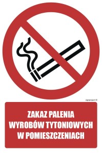 GC088 Zakaz palenia wyrobów tytoniowych w pomieszczeniach