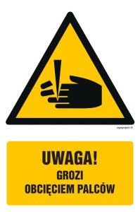 GF033 Uwaga- niebezpieczeństwo obcięcia palców