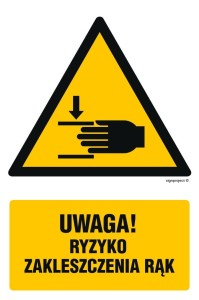 GF045 Uwaga ryzyko zakleszczenia rąk