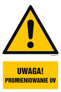 GF050 Uwaga promieniowanie UV