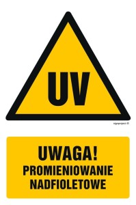 GF051 Uwaga promieniowanie nadfioletowe
