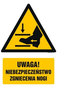 GF065 Uwaga! Niebezpieczeństwo zgniecenia nogi