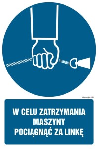GL038 W celu zatrzymania maszyny pociągnąć za linkę