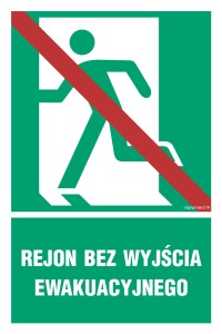 AC054 Rejon bez wyjścia ewakuacyjnego lewostronny