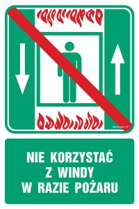 AC028 Nie korzystać z windy w razie pożaru