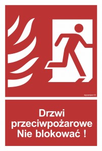 BC056 Drzwi przeciwpożarowe. Nie blokować! prawostronne