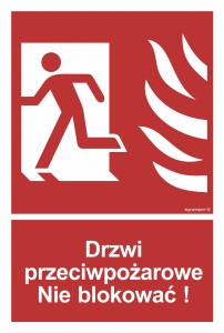 BC057 Drzwi przeciwpożarowe. Nie blokować! lewostronne