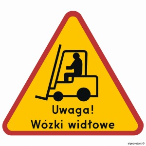 GE028 Uwaga! Wózki widłowe