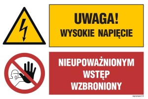 GN003 Uwaga! Wysokie napięcie Nieupoważnionym wstęp wzbroniony