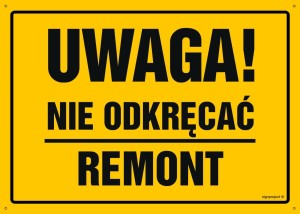 OA018 Uwaga! Nie odkręcać