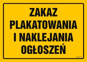 OA175 Zakaz plakatowanie i naklejanie ogłoszeń