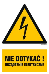 HA001 Nie dotykać! Urządzenie elektryczne