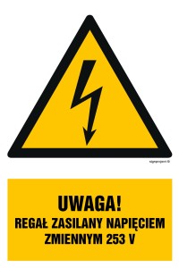 HA027 Uwaga regał zasilany napięciem zmiennym 253 V