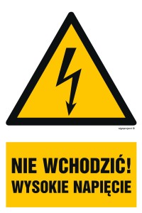 HA026 Nie wchodzić wysokie napięcie