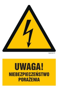 HA019 Uwaga niebezpieczeństwo porażenia