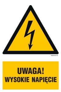HA016 Uwaga wysokie napięcie
