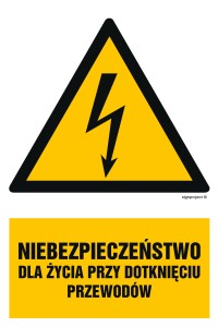 HA007 Niebezpieczeństwo dla życia przy dotknięciu przewodów