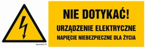 HB022 Nie dotykać urządzenie elektryczne napięcie niebezpieczne dla życia