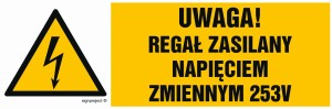 HB025 Uwaga regał zasilany napięciem zmiennym 253 V