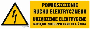 HB026 Pomieszczenie ruchu elektrycznego urządzenie elektryczne napięcie niebezpieczne dla życia