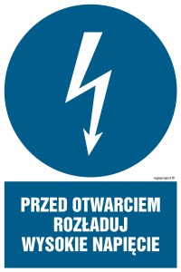 HE006 Przed otwarciem rozładuj wysokie napięcie