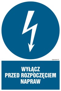 HE018 Wyłącz przed rozpoczęciem napraw