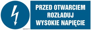 HF006 Przed otwarciem rozładuj wysokie napięcie