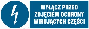 HF015 Wyłącz przed zdjęciem ochrony wirujących części