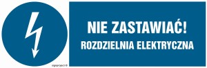 HF021 Nie zastawiać! Rozdzielnia elektryczna