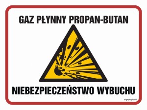 NB012 Gaz płynny propan - butan niebezpieczeństwo wybuchu