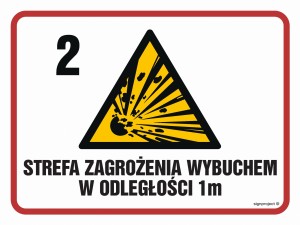 NB039 Strefa zagrożenia wybuchem w odległości 1 m Z-2