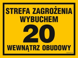 NB040 Strefa zagrożenia wybuchem 20 wewnątrz obudowy