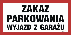 ND054 Zakaz parkowania wyjazd z garażu