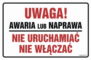 NC006 Uwaga! Awaria lub naprawa. Nie uruchamiać