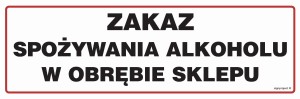 NC015 Zakaz spożywania alkoholu w obrębie sklepu