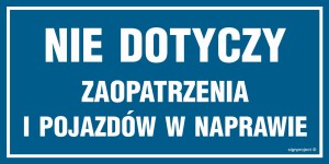 NC051 Nie dotyczy zaopatrzenia i pojazdów w naprawie
