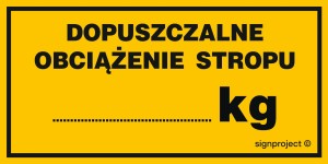 NC081 Dopuszczalne obciążenie stropu .......kg