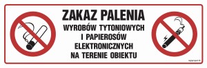 NC088 Zakaz palenia wyrobów tytoniowych i papierosów elektronicznych na terenie obiektu