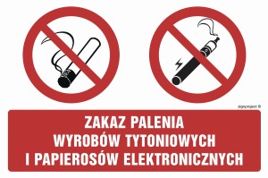 NC094 Zakaz palenia wyrobów tytoniowych i papierosów elektronicznych