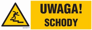 NC120 Uwaga schody - prawostronny