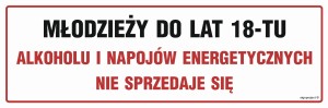 NC143 Młodzieży do lat 18-tu alkoholu i napojów energetycznych nie sprzedaje się