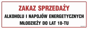 NC144 Zakaz sprzedaży alkoholu i napojów energetycznych młodzieży do lat 18-tu
