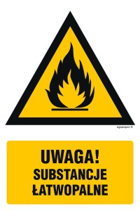 JA011 Uwaga! Substancje łatwopalne